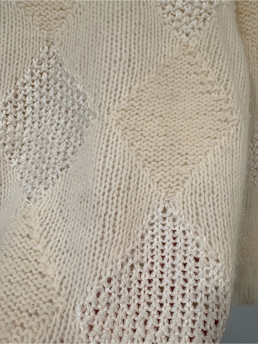 P.G.E. Lambswool & Angora Rabbit Hair Blend Diamond Knit Sweater | S - Picture 8 of 13